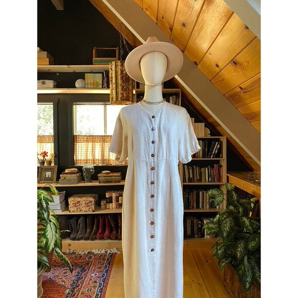 Linen Dress Button Down Linen - Picture 7 of 7